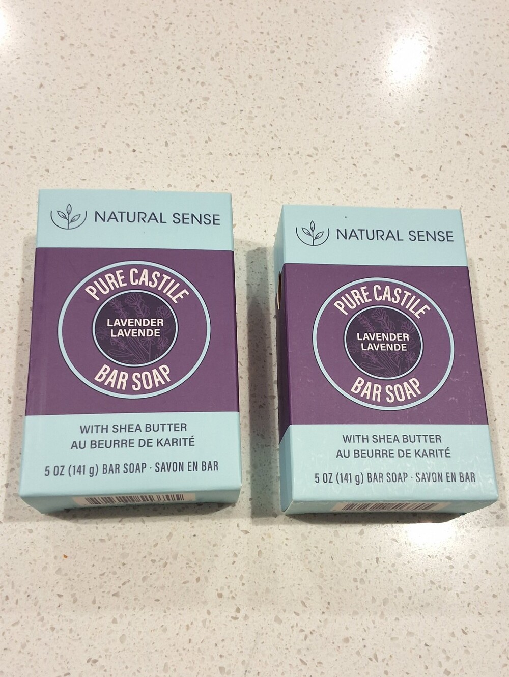 Natural Sense Lavender Pure Castile Bar Soaps With Shea Butter, Bundle Of Two